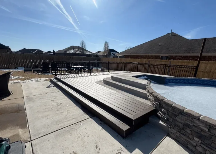 22x20 TimberTech composite deck with Westbury railing — JHG Contracting LLC serving Lowell, AR