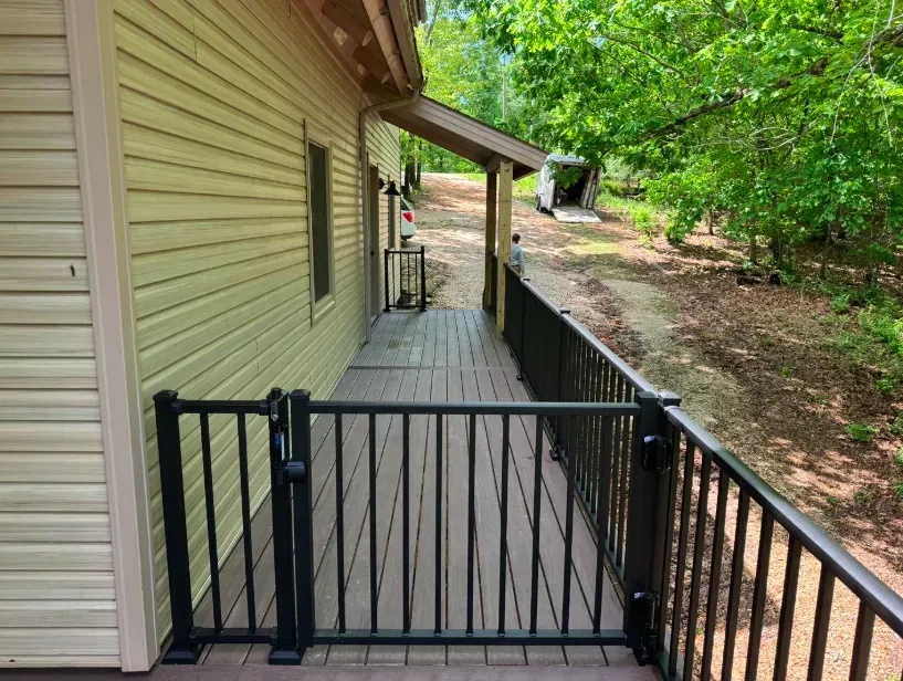 TimberTech composite deck with stairs and wood-grain finish — JHG Contracting LLC serving Rogers, AR